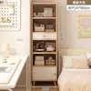 Estantería Moderna Minimalista para el Hogar con Puertas, Estante de Almacenamiento Estrecho a Prueba de Polvo, Gabinete de Almacenamiento Simple Multicapa de Pie para la Sala de Estar