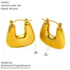 Pendientes Huecos Dorados Brillantes de Acero Inoxidable de Alta Gama Transfronterizos Europeos y Americanos Pendientes Personalizados Sencillos de Lujo Ligero Venta al por Mayor