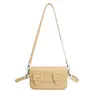 Bolso cruzado de un solo hombro de moda nuevo para la primavera de 2026 para mujer, bolso pequeño texturizado elegante, bolso cuadrado pequeño de color liso