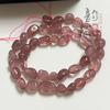 Cristal de Morango Natural com Formato Irregular Contas Espalhadas Pulseira DIY Semi-acabada Acessórios de Colar com Corrente de Lã Contas