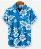 Ropa de Hombre Transfronteriza Amazon Nuevo Estilo de Verano Camisa Hawaiana para Hombre de Solapa Manga Corta Cardigan Casual con Estampado 3D