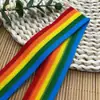 Ventas Directas de Fábrica Cinturón de Punto Colorido a Rayas Poliéster Tira de Red Elástica Horizontal Tira Lateral Ampliada Cinturón para Pantalones de Uniforme Escolar Deportivo