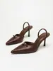 Zapatos de tacón alto para mujer con estampado de piedra al por mayor, moda, elegantes, versátiles, punta fina, punta cerrada, sandalias de tacón fino, novedad de otoño, transfronterizo