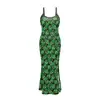 2026 Novo Produto Rua Irlandesa. Vestido de Suspensório Verde Folha 3D Estampa Digital Dia de São Patrício Transfronteiriço para Mulheres