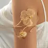 Pulsera de Brazalete Abierto Transfronteriza Europea y Americana Estilo Étnico Metal Moda Personalidad Exagerada Flor Mariposa Anillo de Brazo