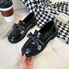 Zapatos Planos de Cuero Estilo Británico JK de Moda para Mujer, Nuevos Mocasines Versátiles con Lazo Verano 2023 Zapatos de Moda