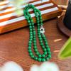 Estilo Chino Retro Original Hecho a Mano Piedra Natural Jade Artificial Optimizado Verde Seco Cadena Larga para Suéter