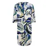Vestido Feminino Casual Elegante Solto com Estampa Floral de Morango, Gola V, Nova Coleção Primavera/Verão Europeia e Americana Transfronteiriça 2026