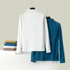 Camiseta base de terciopelo alemán acolchada cálida con cuello semi-alto y forro polar, manga larga, nueva 2024