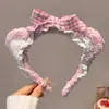 Diadema de Oso con Lazo Rosa Linda para Mujer, Pinza para el Cabello, Accesorios para el Cabello de Felpa para Otoño e Invierno, Diadema para Lavado Facial, Pasador