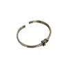 Pulseira Aberta Europeia e Americana de Prata Tailandesa com Nó Romano Desgastado Levemente Luxuosa de Alta Qualidade Torcida Hip-Hop Pulseira com Sino