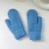 Manoplas de Invierno para Mujer de Doble Capa con Puño y Piel de Conejo Gruesa de Color Sólido para Calidez y Protección contra el Frío, Adecuadas para Ciclismo, Guantes para Adultos