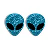 Cor fluorescente transfronteiriça glitter personalidade alienígena máscara astronauta pingente brincos DIY acessórios de joias materiais