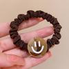 NUEVO estilo coreano cara sonriente liga para el pelo, scrunchie de alta gama para coletas altas, accesorio para el pelo de banda elástica para mujer
