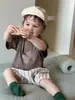Ropa de Bebé Verano Delgada Estilo Coreano Ropa Infantil Trajes Infantiles 2026 Nuevos Productos Traje de Shorts de Manga Corta para Niños Estilo Verano