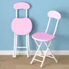 Silla Plegable Taburete Pequeño Uso en Casa Taburete Plegable Resistente Taburete Alto Taburete Sencillo con Respaldo Taburete Redondo Portátil