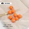 Accesorios para Joyería DIY Cuentas Redondas de 14 mm Cuentas de Madera de Colores Accesorios Cuentas Sueltas Cuentas Redondas Versátiles Cuentas Flor para Zapatos Cadena Hecha a Mano para Teléfono Móvil