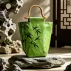 2026 Nuevo Modelo Festival del Bote del Dragón Estilo Chino Caja de Regalo Zongzi Caja Vacía Caja de Regalo Asa de Bambú Bolsa de Papel Dupont Venta al por Mayor