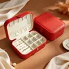 Caja de joyería portátil directa de fábrica con espejo, caja de joyería de lujo de alta gama, caja de almacenamiento de pulsera de cristal, collar, pendientes al por mayor