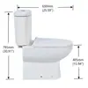 Inodoro de Tipo Horizontal Dividido Sin Borde Labial, Inodoro Estándar para Uso Doméstico, Asiento de Inodoro para Baño Tipo Descarga