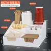 Portavasos para Cafetería y Tienda de Té con Leche, Suministros Comerciales para Bar, Caja de Almacenamiento para Servilletas de Papel y Popotes, Portavasos de Papel Desechable, Dispensador de Vasos