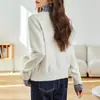 Cárdigan de mujer nuevo estilo para primavera y otoño con cuello de camisa, diseño de dos piezas simulado, holgado y elegante, top versátil para mujer