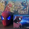 Suministro Exclusivo Transfronterizo de Casco de Spider-Man con Ojos Móviles, Máscara Eléctrica Iluminada Parpadeante, Máscara Divertida para Cosplay de Halloween