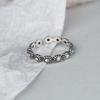 Anillo de margaritas de plata esterlina S925 para mujer, estilo vintage, antiguo, dulce y moderno, con flor tridimensional abierta para el dedo.