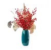 Flores de Fruta de la Fortuna Flores de Campo Americanas Artificiales al por Mayor Bayas Rojas Flores de Año Nuevo Eucalipto Dorado Hojas de Ginkgo Plástico