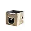 Nido para gatos de doble capa más vendido transfronterizo, cálido en invierno, semicerrado, extraíble y lavable, nido plegable para mascotas, venta al por mayor desde el fabricante