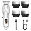Haina/Hiena Bajo Ruido Doméstico Todo Metal Eléctrico Cabello Barbero Cabeza de Afeitado Eléctrico Flipper Recargable Cortapelos Eléctrico