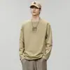 Camiseta de manga comprida 2026 para homens, blusa masculina solta, moletom, camiseta casual, roupas masculinas de outono para primavera, outono e inverno