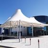 Estrutura de membrana para sombreamento de paisagem quadrada externa com design em forma de cone resistência sísmica e ao vento resistência à neve projeto de carga