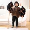 Palo de montar con cabeza de caballo de dibujos animados creativos para niños, regalo de vacaciones para niños, muñeco de peluche