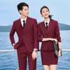 Traje de primavera y verano para estudiante universitario traje ropa formal LOGO bordado ropa de trabajo para hombres y mujeres igual ropa de negocios Gerente de hotel ropa de maestro