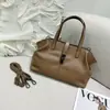 Bolsa de Ombro de Couro Bovino de Primeira Camada para Mulheres, Bolsa Transversal Grande com Compartimentos, Bolsa de Compras Simples da Moda para Mulheres, Bolsa Prática de Couro Macio