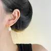 Aretes de Perla para Mujer con un Toque de Alta Gama, Nuevo Estilo Popular 2026, Lujo Ligero, Versátil, Zapatos de Tacón Alto, Aretes de Botón, Accesorios para Orejas, Ganchos para Orejas