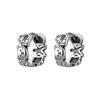 Pendientes de plata de ley S925 con forma de hombrecito de jengibre y oso para mujer, estilo retro, estilo coreano, con hebilla y grafiti antiguo.