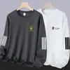 Envio RápidoCamiseta Pulôver Masculina Outono e Inverno Solta Grossa Gola Redonda Manga Longa, Tamanho Grande, Versátil