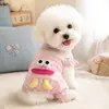 Ropa Transfronteriza para Perros Otoño e Invierno Estilo Delgado Teddy Bichón Bulldog Francés Correa-Arnés para Mascotas Ropa de Cuatro Patas Overoles para Perros Pequeños