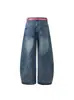 Jeans Retro Americanos con Cordones, Unisex, Relajados, Sueltos, de Pierna Ancha, Pantalones Largos de Verano Estilo Callejero para Hombre y Mujer