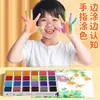 Almofada de tinta para pintura a dedo de 24 cores mesa de impressão de cores de tinta almofada de tinta para dedo pintura a dedo para crianças de jardim de infância impressão lavável