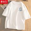 Camiseta de manga corta para niña, verano 2022, nueva, para niños, estilo occidental, de algodón con dibujos animados, de media manga, moderna.