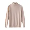 Suéter de Cachemira para Mujer Otoño e Invierno, Suéter Holgado de Cuello Medio Alto de Cachemira, Suéter Base de Lana Versátil, Engrosado