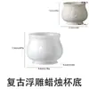 Pote de Armazenamento Vintage em Relevo Chunqi com Tampa Molde de Silicone para DIY Recipiente para Vela de Gesso Aromaterápico Molde