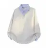 Moletom Tamanho Grande M-XL para Homens e Mulheres, Camisa Polo Falsa de Duas Peças de Manga Longa, Jaqueta Moletom com Gola, Camiseta de Manga Longa Estilo Casal