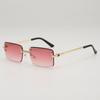 Gafas de Sol Cuadradas Sin Marco para Hombre Estilo Nuevo 2025 Plagian Gafas de Sol Atractivas para Mujer Retro Europeo y Americano Hip Hop Americano