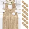 Amazon Transfronterizo Caminero de Mesa de Tela Arrugada Estilo Bohemio Gasa Retorcida Arrugada Decoración para Boda Fiesta Caminero de Mesa