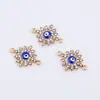 Accesorios hechos a mano DIY conexión doble colgante aleación taladro girasol azul pulsera collar accesorios comercio exterior