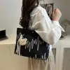 Bolso de Hombro Único Estilo Coreano Bordado de Moda para Mujer, Bolso de Mano Versátil Fresco y Sencillo para Estudiantes Universitarios, Bolsas de Compras